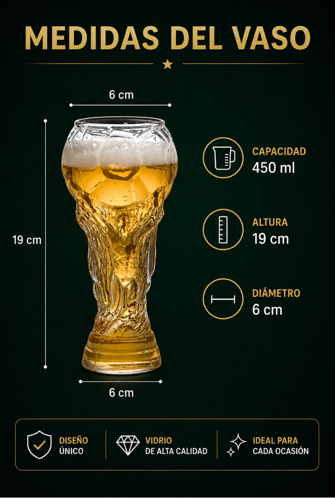 Vaso de Cristal Copa del Mundo